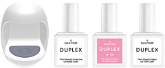 Nailtime Duplex Travel Set = Mini-Power LED Light + UV Base Coat + UV Top Coat + Nail Polish 59